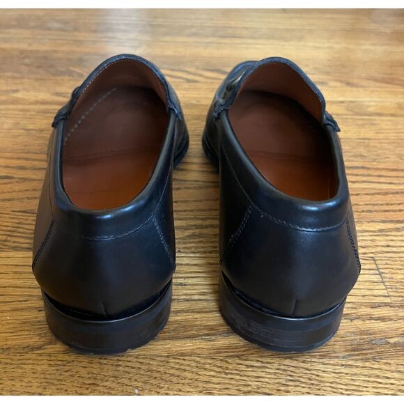Allen Edmonds Black Leather Silver Horsebit Slip On Loafer Shoes Mens Size 9 - Picture 5 of 9